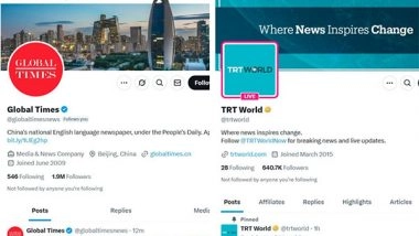 World News | TRT World, Global Times Now Available in India After Short-lived Block