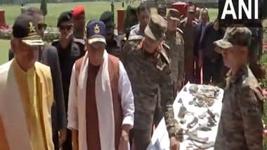 India News | Defence Minister Rajnath Singh Inspects Pakistani Shells Dropped in J-K