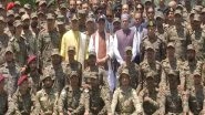 India News | Defence Minister Rajanth Singh Interacts with Soldiers in Srinagar; Lauds Their Bravery