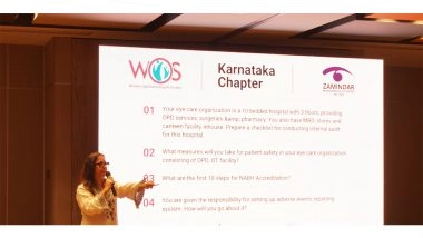 Business News | Celebrating Visionary Impact: Dr. Samina Zamindar Recognised by WOS Karnataka Chapter for Quality-Driven Leadership in Eye Care and Community Impact