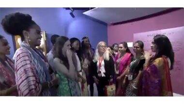 Entertainment News | Miss World 2025 Contestants Visit Handloom Village at Pochampally