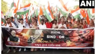 India News | Bhubaneswar: Rashtriya Suraksha Nagarik Samaj Holds 'Tiranga Yatra' to Honour Armed Forces
