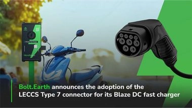 Business News | Bolt.Earth Announces the Adoption of the LECCS Type 7 Connector for Its Blaze DC Fast Charger