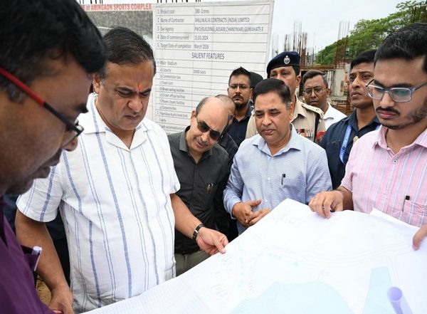 Sports News | Assam: CM Takes Stock of Progress of Construction of Cricket Stadium, Swimming Pool at Amingaon