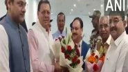 India News | Uttarakhand CM Pushkar Singh Dhami Welcomes Union Minister JP Nadda at Jolly Grant Airport
