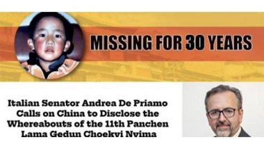 World News | Italian Senator Demands China Reveal Fate of 11th Panchen Lama on 30th Anniversary of His Disappearance