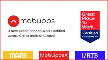 Business News | Mobupps Earns Great Place to Work® Certification Across Israel, China and India