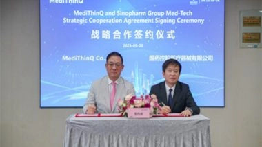Business News | MediThinQ Enters China Through Strategic Partnership with Sinopharm, Making Wearable Surgical Displays a Reality in Operating Theatres