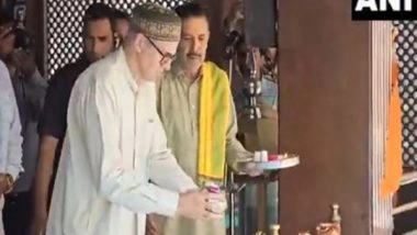India News | J-K CM Visits Kheer Bhawani Temple in Ganderbal, Offers Prayers
