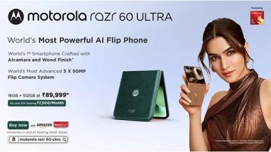 Business News | Motorola Razr 60 Ultra- the World's Most Powerful AI Flip Phone with a Snapdragon® 8 Elite Processor Goes on Sale at Rs. 89,999* (16GB+512GB)