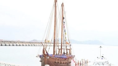 India News | Indian Navy Inducts Historic Ship 'Kaundinya' Built Using Ancient Techniques