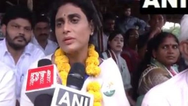 India News | APCC President YS Sharmila Launches Hunger Strike in Visakhapatnam over Mass Termination of Steel Plant Workers