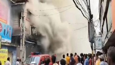 India News | Odisha: Massive Fire Breaks out at an Electric Appliance Shop in Baripada