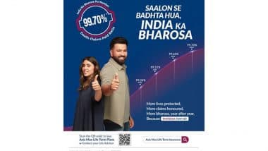 Business News | Axis Max Life Achieves Highest-Ever Claims Paid Ratio of 99.70% in FY25; Surpasses 99% Benchmark for Sixth Consecutive Year