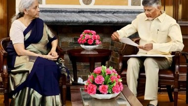 Business News | Chandrababu Naidu Seeks Centre's Support for Rs 80,112 Cr Polavaram-Banakacherla Link Project to Tackle Drought in Andhra