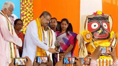 India News | Education Minister Dharmendra Pradhan Inaugurates Temporary KV Building, Lays Foundation for Permanent Campus in Dhenkanal