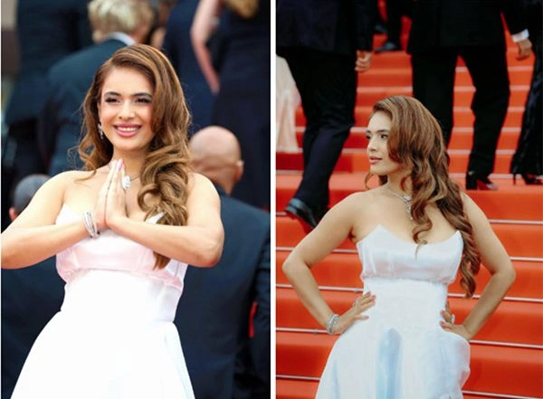 Business News | Neha Malik Mesmerizes in Ethereal White Gown for Her Second Red Carpet Appearance at Cannes 2025