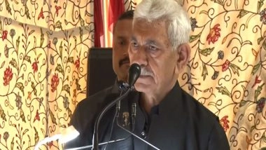 India News | J-K: Lieutenant Governor Manoj Sinha Lays Foundation Stone of Guest House at Holy Shrine Dargah Hazratbal