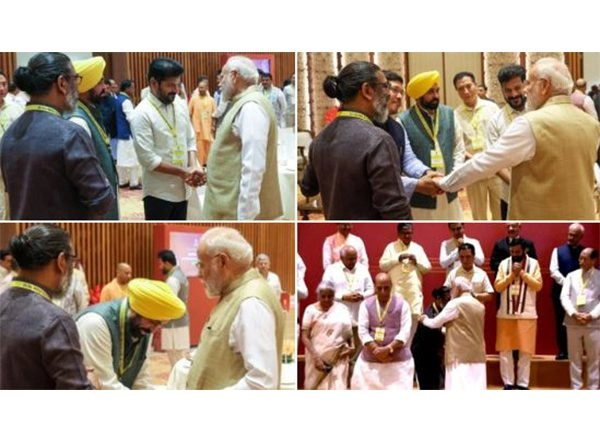India News | Punjab, Jharkhand, Telanagana CMs Meet PM Modi at NITI Aayog Meeting