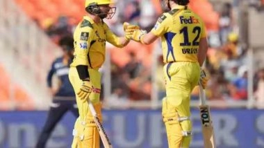 Sports News | IPL 2025: Brevis' 19-ball Fifty Powers CSK to 230/5 in 20 Overs Against GT