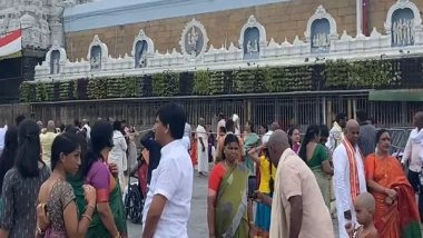 India News | Thousands of Devotees Wait in Long Queue for Darshan Including Officials  of Lord Sri Venkateswara at Tirumala