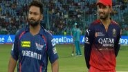 Sports News | IPL 2025: RCB Win Toss, Opt to Bowl Against LSG; Hazlewood, David Miss out for Bengaluru