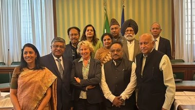 World News | All-party Delegation Led by Ravi Shankar Prasad Meets Italian Senate Defence Committee Chief Craxi