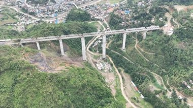 India News | Manipur: NF Railway Achieves Milestone with Completion of Girder Launching on World's Tallest Pier Bridge at Noney