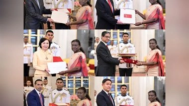 World News | Envoys of Six Countries Present Credentials to President Murmu, Including Bangladesh and Turkey