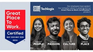 Business News | Bell Techlogix India Earns 2025 Great Place To Work Certification™ in Its First Attempt