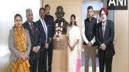 World News | Latvia: Kanimozhi-led All-party Delegation Pays Tribute to Mahatma Gandhi Bust at National Library in Riga