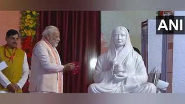 India News | MP: Prime Minister Modi Pays Floral Tribute to Ahilyabai Holkar in Bhopal
