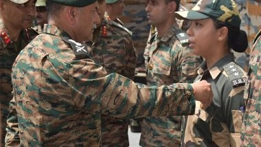 India News | COAS General Upendra Dwivedi Felicitates BSF Asst Commandant Neha Bhandari for Contribution in Op Sindoor