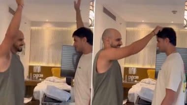 Abhinav Manohar Plays Hilarious Hair-Pulling Prank With Abhishek Sharma, Takes Jibe At Sunrisers Hyderabad Opener's Gesture to Digvesh Rathi During LSG vs SRH IPL 2025 Match (Watch Video)