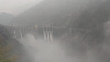 Jammu and Kashmir: Multiple Gates of Baglihar Dam on Chenab River in Ramban Opened Following Heavy Rainfall in the Region (Watch Video)