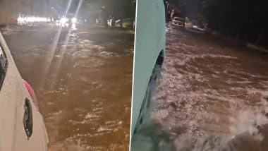 Bangalore Rains: Heavy Overnight Rain and Thunderstorms Lash Bengaluru, Vehicular Traffic Affected Due to Waterlogging in Many Parts (Watch Videos)