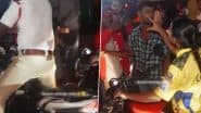 Brave CSK Fangirl Ridding Bike Trolls RCB Fan With Savage Action, Her Swag and Heroic Entry of Traffic Police Goes Viral (Watch Video)