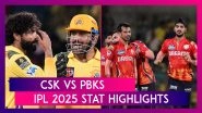 CSK vs PBKS IPL 2025 Stat Highlights:&nbsp;Yuzvendra Chahal's Hat-Trick, Shreyas Iyer's&nbsp;Half-Century Drive Punjab Kings to Victory