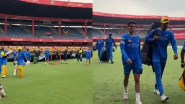 Bengaluru Rain Interrupts Chennai Super Kings Training Session Ahead of RCB vs CSK IPL 2025 Match (Watch Video)