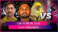 CSK vs RR IPL 2025 Stat Highlights: Vaibhav Suryavanshi, Akash Madhwal Help Rajasthan Royals Finish Campaign on High