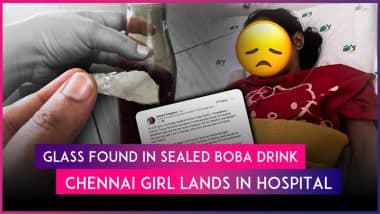 Chennai Girl Lands in Hospital After Mistaking Piece of Glass for Ice Cube in Boba Drink From ‘Frozen Bottle’, Mother Alleges Insensitive Response From Company in Now-Deleted LinkedIn Post