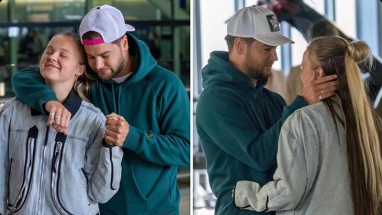 Chris Hughes Gifts JoJo Siwa a Bouquet of Flowers at London’s Heathrow Airport Ahead of Her Night Performance in UK