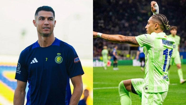 Raphinha Equals Cristiano Ronaldo’s Record of Most Goal Contributions in a Single UCL Campaign, Achieves Feat During Inter Milan vs Barcelona UCL 2024–25 Semi-Final