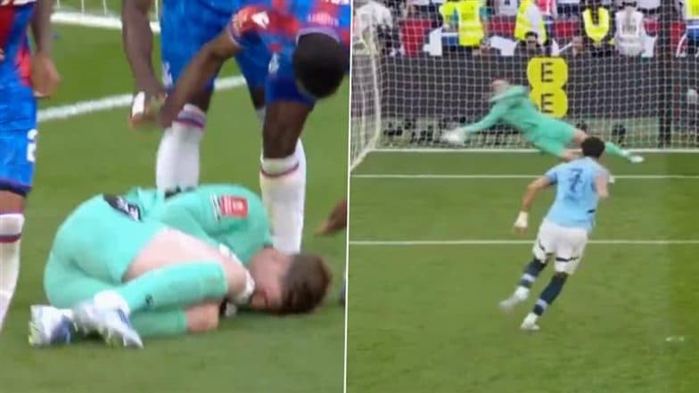 Dean Henderson Penalty Save Video: Watch Crystal Palace Goalkeeper Deny Omar Marmoush's Spot-Kick to Help the Eagles Win Historic FA Cup Title Beating Manchester City in Final