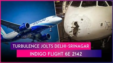 IndiGo Flight 6E 2142 From Delhi to Srinagar Suffers Mid-Air Turbulence, Panic-Stricken Passenger Pray for Safety As Aircraft Shakes Violently