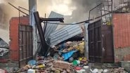 Delhi Fire: Building Collapses After Massive Blaze Erupts at Factory in Bawana Triggers Blast; 17 Fire Tenders at Spot (Watch Video)