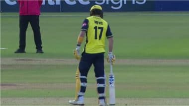 Dewald Brevis Makes Impressive Debut in Vitality Blast T20; Smashes First-Ball Six, Scores 68 off 32 balls During Hampshire Hawks vs Essex Match