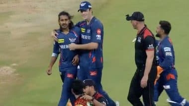 Abhishek Sharma and Digvesh Rathi Engage in Heated Argument, Umpires Separate the Duo During LSG vs SRH IPL 2025 Match (Watch Video)