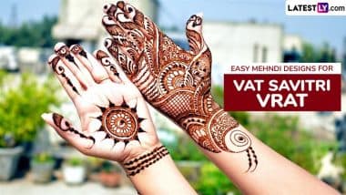 Easy Mehndi Designs for Vat Savitri Vrat 2025: Beautiful Mehendi Patterns and Simple Henna Ideas To Celebrate the Auspicious Fasting Festival (Watch Videos)