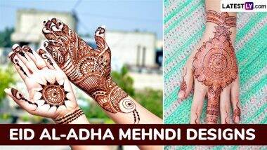 Eid al-Adha 2025 Mehndi Designs: Celebrate Bakrid With Traditional Henna Patterns, Arabic Mehndi Designs and Beautiful Motifs (Watch Videos)